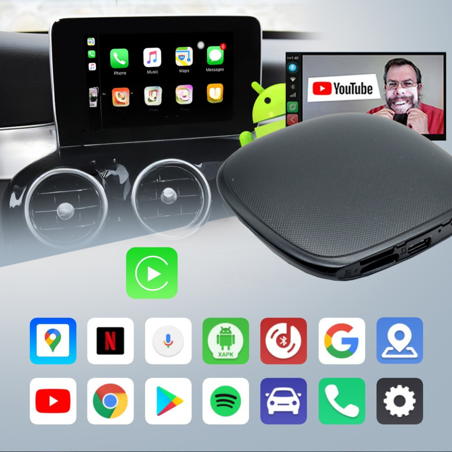 CarPlay Android Auto جهاز تحويل شاشة السيارة إلى> - mall.maroco